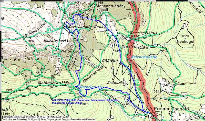 Zipperlingsteig Raxenmäuersteig Karlgraben